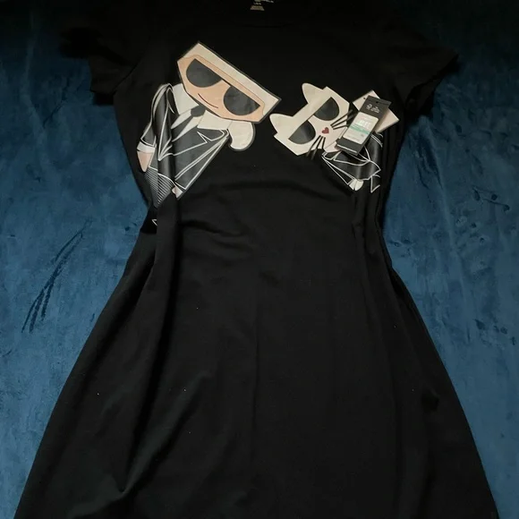 knee length dresses for ladies Karl Lagerfeld 1988 S/S Novelty Print Pink Silk Mini Dress  Featherstone  Vintage